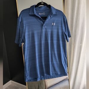 Under Armour Men's Striped Navy Polo